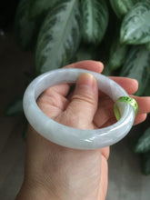 Load image into Gallery viewer, 57.1mm certified 100% natural icy green/white jadeite jade bangle AH30-5700