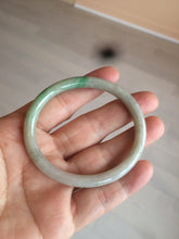 Load image into Gallery viewer, 48mm certified Type A 100% Natural sunny green/dark green/gray/black round cut Jadeite Jade bangle am64-6622