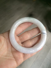 Load image into Gallery viewer, 53.8mm Certified type A 100% Natural light purple white chubby round cut Jadeite Jade bangle AS6-5121