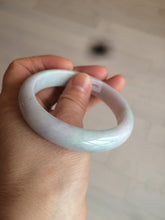Load image into Gallery viewer, 55.5mm Certified Type A 100% Natural light green/white Jadeite Jade bangle AM58-4204
