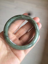 Load image into Gallery viewer, 54.9mm certified Type A 100% Natural dark green/black jadeite jade bangle N102-9772
