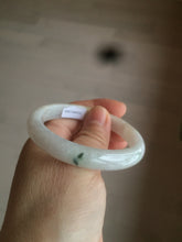 Load image into Gallery viewer, 50mm Certified Type A 100% Natural icy watery green white oval Jadeite Jade bangle D65-2850