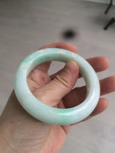Load image into Gallery viewer, 52.5mm Certified Type A 100% Natural sunny green/white Jadeite Jade bangle R84-1548