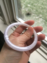 Load image into Gallery viewer, 57.4mm Certified type A 100% Natural icy purple/white/yellow round cut slim Jadeite Jade bangle AE3-5269