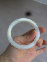 Load image into Gallery viewer, 54.4mm certified 100% Natural white/beige nephrite Jade bangle HE48-7870