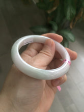Load image into Gallery viewer, 55mm Certified type A 100% Natural light green/white Jadeite bangle AE38-9280