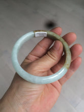 Load image into Gallery viewer, 58.5mm certificated Type A 100% Natural green/brown Jadeite Jade bangle AD60-0598