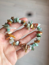 Load image into Gallery viewer, 100% natural green/yellow/clear/red/white colorful jadeite jade beads bracelet for size 54-60mm X109