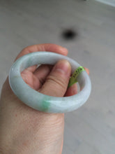Load image into Gallery viewer, 49.5mm Certified Type A 100% Natural sunny green oval Jadeite Jade bangle AJ6-5095