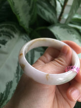 Load image into Gallery viewer, 53.5mm 100% natural Type A green/brown/purple jadeite jade bangle B33