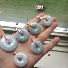 Load image into Gallery viewer, 24.7-29.8mm Type A 100% Natural green/white (green floating flower) Jadeite Jade Safety Guardian Button donut Pendant group AC24