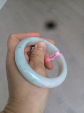 Load image into Gallery viewer, 57mm certified type A 100% Natural white green jadeite jade bangle AD52-9288