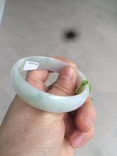 Load image into Gallery viewer, 52.4mm certified Type A 100% Natural light green/white/purple thin Jadeite Jade bangle Z98-7327