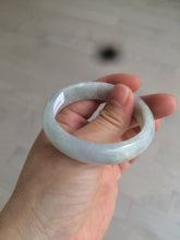 Load image into Gallery viewer, 49mm Certified Type A 100% Natural icy light green/white/purple oval Jadeite Jade bangle etsy AT31-0627