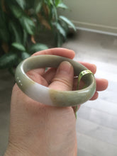 Load image into Gallery viewer, 52.5mm Certified Type A 100% Natural light purple/yellow/green oval Jadeite Jade bangle AJ16-8011