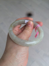 Load image into Gallery viewer, 57.2mm certified type A 100% Natural icy watery pale pinkish gray/white/gray/black Jadeite Jade bangle X39-1616