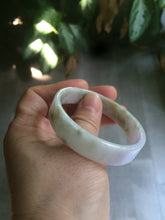 Load image into Gallery viewer, 51.5mm Certified Type A 100% Natural light purple/yellow/brown square Jadeite Jade bangle AC60-8067