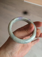Load image into Gallery viewer, 53.8mm 100% natural Type A light green/purple jadeite jade bangle C49-2210