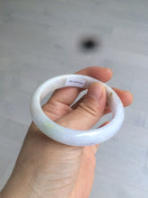 Load image into Gallery viewer, 50mm Certified Type A 100% Natural white/purple oval Jadeite Jade bangle L124-7903