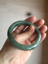 Load image into Gallery viewer, 55mm certified type A 100% Natural watery dark green Jadeite Jade bangle AT27-9779
