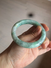 Load image into Gallery viewer, 54.5mm Type A 100% Natural sunny green/white Jadeite Jade bangle AT29-2409