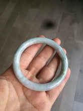 Load image into Gallery viewer, 53.8mm Certified type A 100% Natural green/purple round cut Jadeite Jade bangle U89-0527