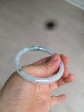 Load image into Gallery viewer, 49.5mm Certified Type A 100% Natural icy light green purple round cut oval Jadeite Jade bangle AQ32-2403