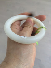 Load image into Gallery viewer, 55mm Certified 100% Natural white nephrite Jade bangle HT18-7872