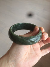 Load image into Gallery viewer, 60.5mm 100% Natural dark green/black nephrite Jade(碧玉)  bangle HF17