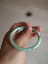 Load image into Gallery viewer, 51.5mm certificated Type A 100% Natural sunny green whit red floating flowers slim Jadeite Jade bangle AR60-0193