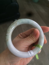 Load image into Gallery viewer, 56mm certified 100% Natural type A chubby round cut light green/purple Jadeite Jade bangle AJ20-4826
