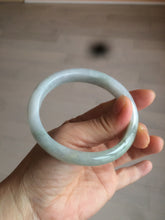 Load image into Gallery viewer, 57mm Certificated Type A 100% Natural green/white oval jadeite jade bangle D89-7164