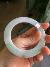 Load image into Gallery viewer, 55.5mm Certified Type A 100% Natural sunny green/purple/red (福禄寿) thin Jadeite Jade bangle U67-1443
