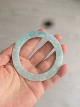 Load image into Gallery viewer, 55mm type A 100% Natural light green thin flat style Jadeite Jade bangle AQ59