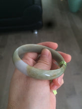 Load image into Gallery viewer, 52.5mm Certified Type A 100% Natural light purple/yellow/green oval Jadeite Jade bangle AJ16-8011