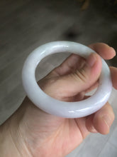 Load image into Gallery viewer, 53.8mm Certified type A 100% Natural light purple white chubby round cut Jadeite Jade bangle AS6-5121