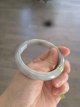 Load image into Gallery viewer, 53.7mm certificated Type A 100% Natural light green/gray Jadeite Jade bangle R67-7251