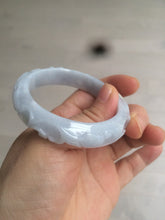 Load image into Gallery viewer, 51mm Certified Type A 100% Natural light purple white vintage style Jadeite Jade oval bangle AM38-0157