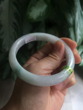 Load image into Gallery viewer, 57.8mm certified type A 100% Natural light green/purple Jadeite Jade bangle Q20-5749