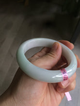 Load image into Gallery viewer, 57mm certified type A 100% Natural white green jadeite jade bangle AD52-9288