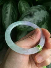 Load image into Gallery viewer, 52.7mm Certified Type A 100% Natural sunny green/purple/white thin Jadeite Jade bangle AE23-1454