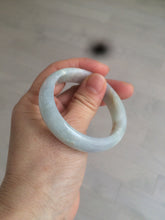 Load image into Gallery viewer, 49mm Certified Type A 100% Natural icy light green/white/purple oval Jadeite Jade bangle etsy AT31-0627