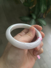 Load image into Gallery viewer, 55mm Certified type A 100% Natural light green/white Jadeite bangle AE38-9280