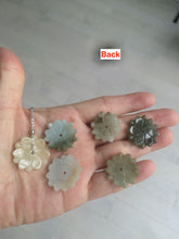 Load image into Gallery viewer, 21-22mm Type A 100Natural 3D green/brown/black jadeite Jade flower Pendant necklace AQ55 (add-on item)