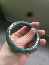 Load image into Gallery viewer, 56.5mm Certified Type A 100% Natural spinach green Jadeite Jade bangle KS82-0711