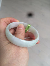 Load image into Gallery viewer, 52.4mm certified Type A 100% Natural light green/white/purple thin Jadeite Jade bangle Z98-7327