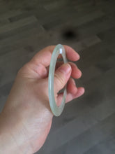 Load image into Gallery viewer, 55.2 mm certified Type A 100% Natural icy green/yellow super thin Jadeite bangle AH48-1451