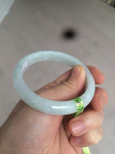 Load image into Gallery viewer, 55.5mm Certified 100% Natural type A light green/white Jadeite Jade bangle AD50-9839