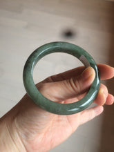 Load image into Gallery viewer, 55mm certified type A 100% Natural watery dark green Jadeite Jade bangle AT27-9779