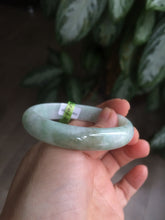 Load image into Gallery viewer, 50.5mm Certified Type A 100% Natural sunny green/light green/brown oval Jadeite Jade bangle AH59-0802